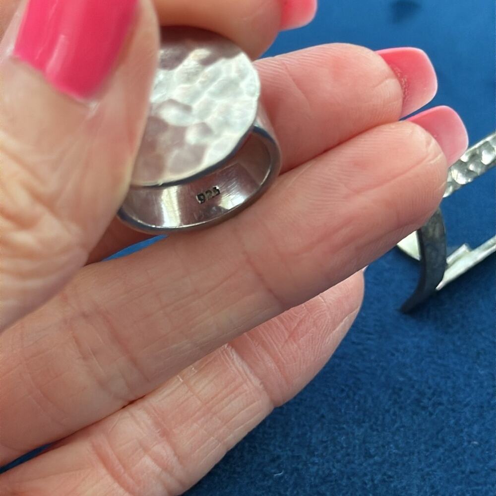 Three Piece Unbranded Sterling Silver Boho Hippie Ring Set - Picture 3 of 5